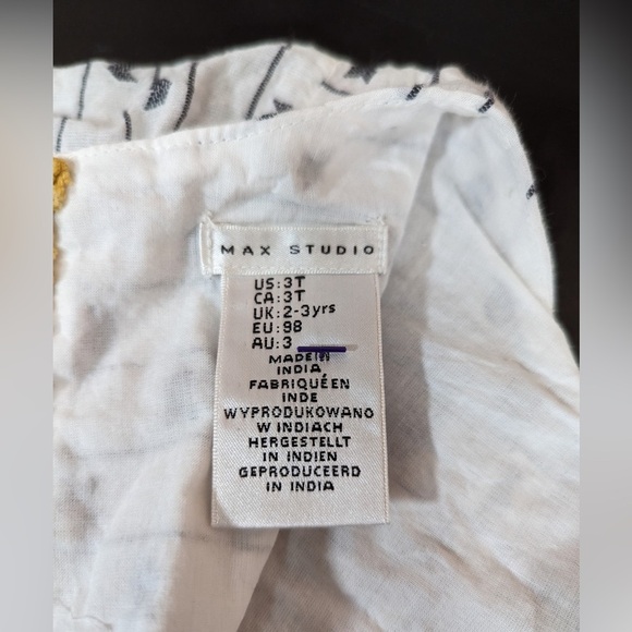 Girls Flare Sleeve Tunic size 3 T Max Studio Tie Back arrow print cotton boho - Picture 3 of 6